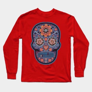 Mexican Sugar Skull Poisonberry Swirl Long Sleeve T-Shirt